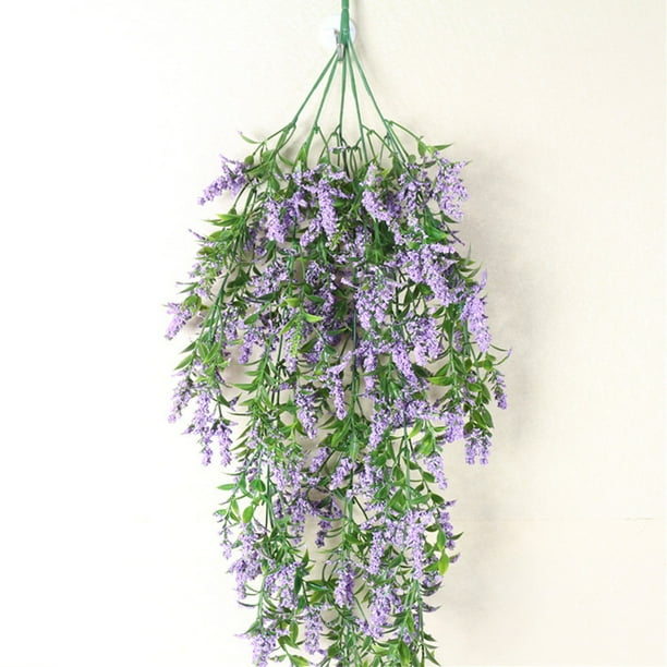 Artificial Lavender Flower Vine Garland Hanging Home Trailing Basket Plants